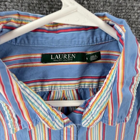 Lauren Ralph Lauren Striped Glue Red Button Up Shirt Size 16 Plus Woven Adult - Picture 8 of 14